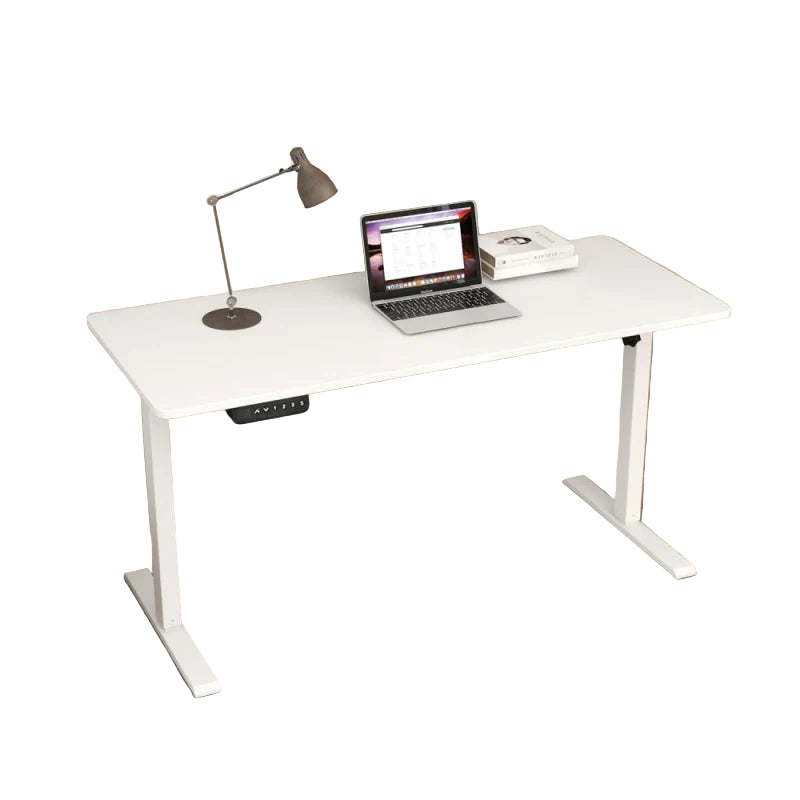 Elektrisch höhenverstellbarer Schreibtisch – 100 × 60 cm, Computertisch in Weiß