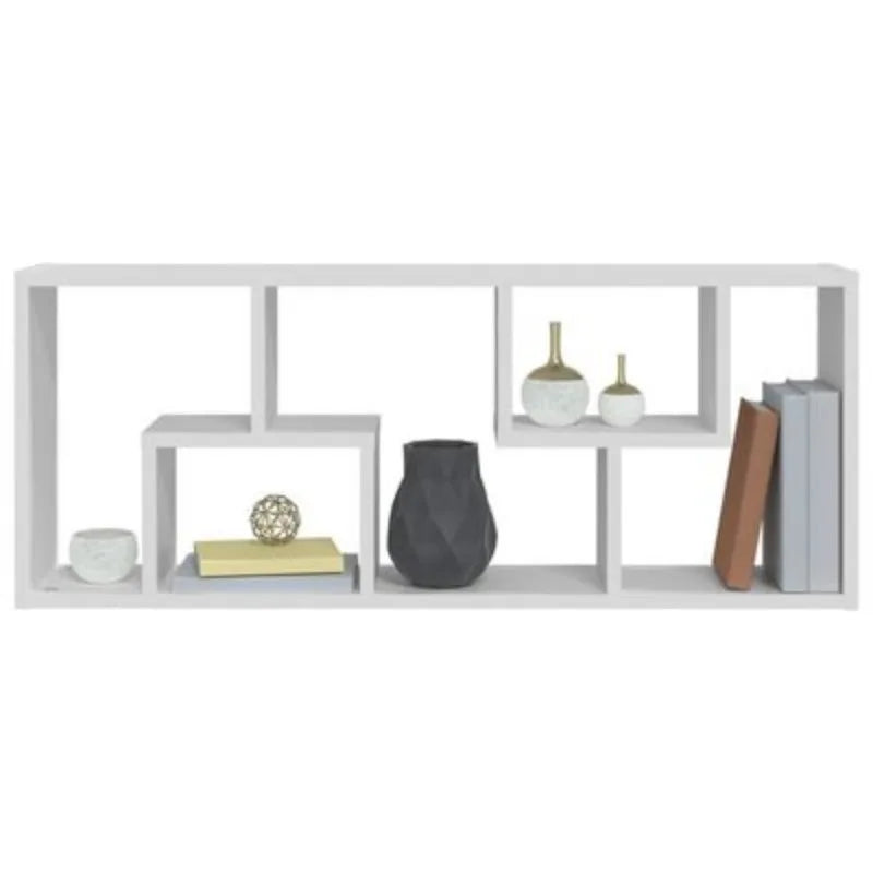 Wandregal aus Sperrholz Weiß – 36 × 16 × 90 cm, Schwebendes Regal mit verdeckter Halterung