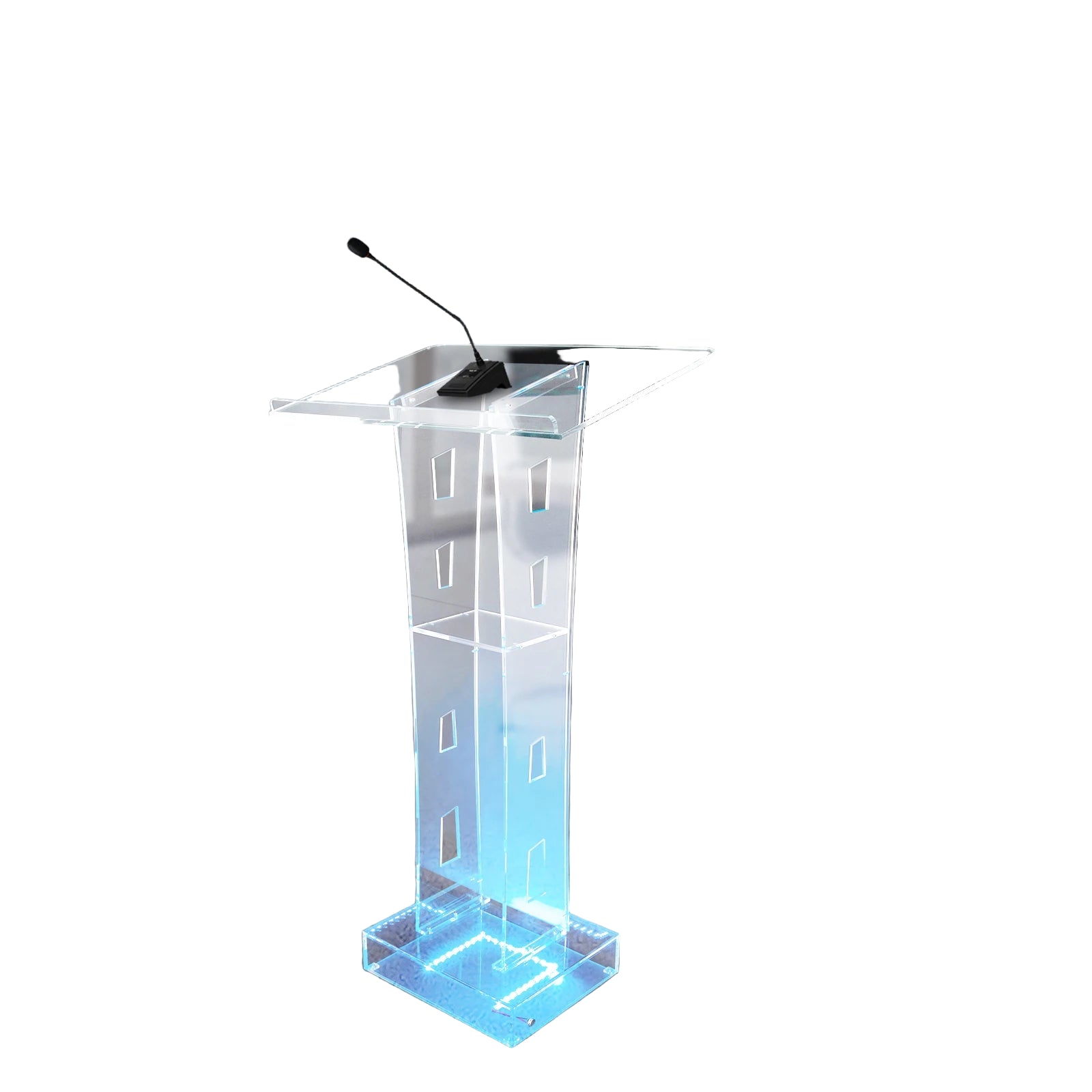Acryl Rednerpult mit LED-Beleuchtung – Transparentes Podium für Kirche, Schule und Konferenz